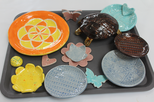 Clay at Home. glazed items